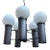 Late 20th Century 10-Light Industrial Gunmetal & Glass Globe Chatham Chandelier by Robert Long For Sale