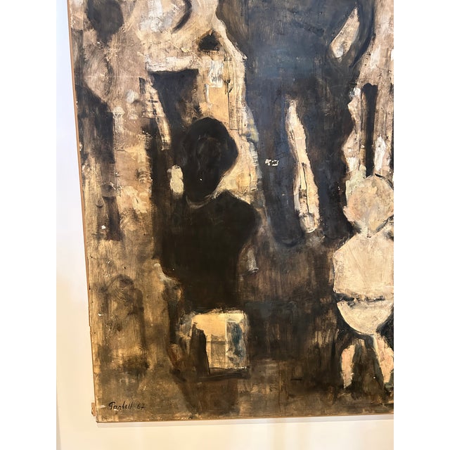 1960s Large Scale “Sur La Port” Oil on Canvas Painting by Alexandre Garbell For Sale - Image 11 of 13