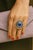 English Bochic “Orient” Vintage Rose Cut Diamond & Tanzanite Ring Set 18K Gold & Silver For Sale - Image 3 of 15
