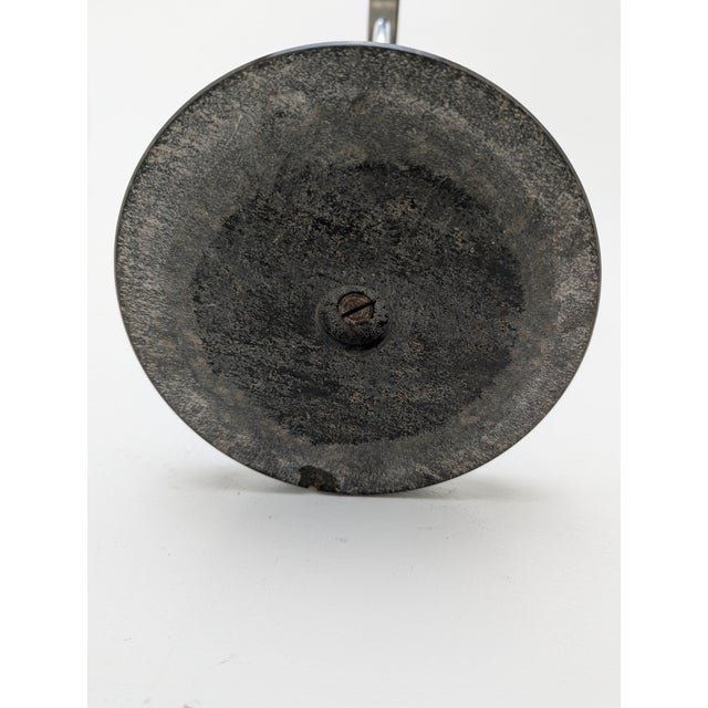 Stone Large German Art Deco Candleholder in Aluminum and Marble, 1930s For Sale - Image 7 of 8