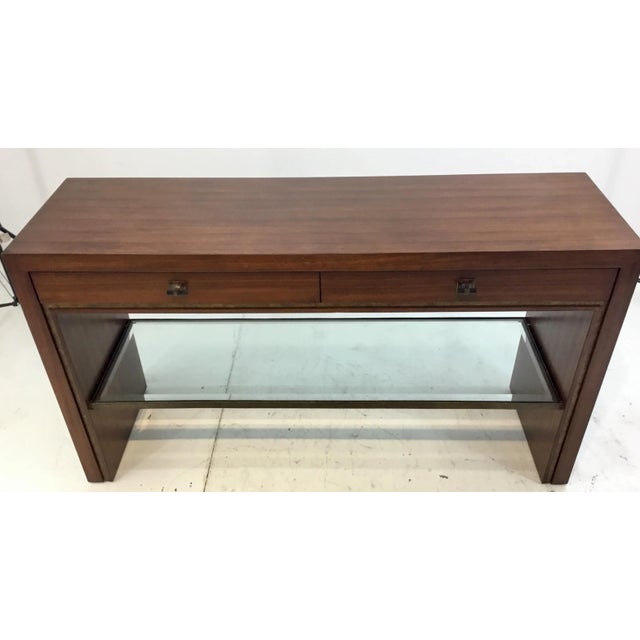 Henredon Modern Mahogany Finished Wood Venue Console Table Chairish