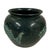 This striking vintage deep green glazed ceramic jar from China has beautiful traditional pattern detail around edge. It...