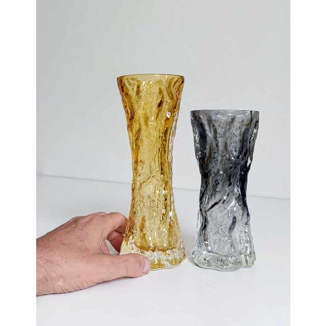 Gray Brutalist Art Glass Vases by Kurt Wokan for Ingrid Glashütten, 1970s, Set of 2 For Sale - Image 8 of 16