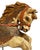Large vintage paper mâché carousel horse sculpture featuring richly hand-painted detailing, antiqued gilt accents, and...