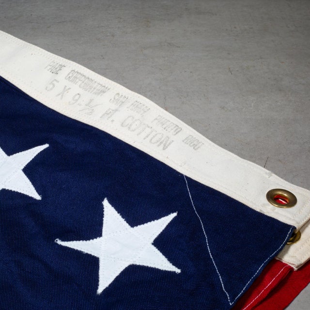 Early 20th Century Large Puerto Rican American Flag With 48 Stars c.1940-1950 For Sale - Image 5 of 5