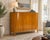 Large Swedish birch cabinet from the 1930s in elegant Swedish Grace style, with softly curved lines, beautiful birch and...