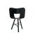 Tria wood 3 legs chair, black open pore seat - black painted legs open pore by Colé Italia with Lorenz & Kaz (2019)...