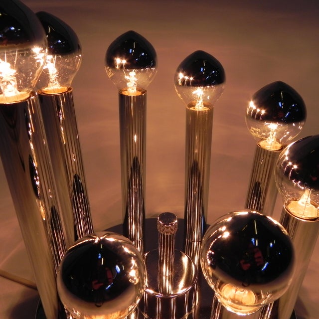Silver Eight-Light Ceiling Lamp from Sciolari, 1970s For Sale - Image 8 of 18