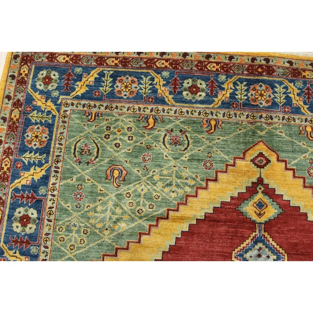 Ziegler Rug 8’2” X 9’11” Red Wool Tribal Hand-Knotted Oriental Carpet For Sale In Philadelphia - Image 6 of 12
