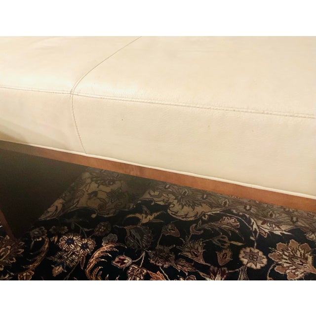 Mark Goetz Mark Goetz for Bernhardt Design “Laurel” Sculptural Walnut & Upholstered Bench – Architectural Modern Icon For Sale - Image 4 of 8