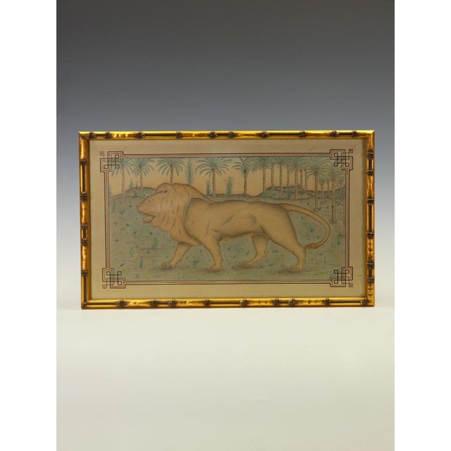 French Artist, Study of a Lion in a Palm Jungle, 1870, Colored Pencil on Paper For Sale - Image 9 of 17