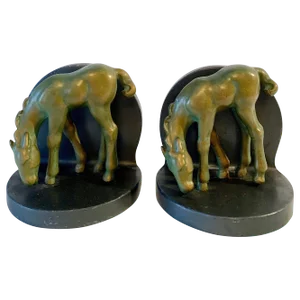 Brass Horse Bookends