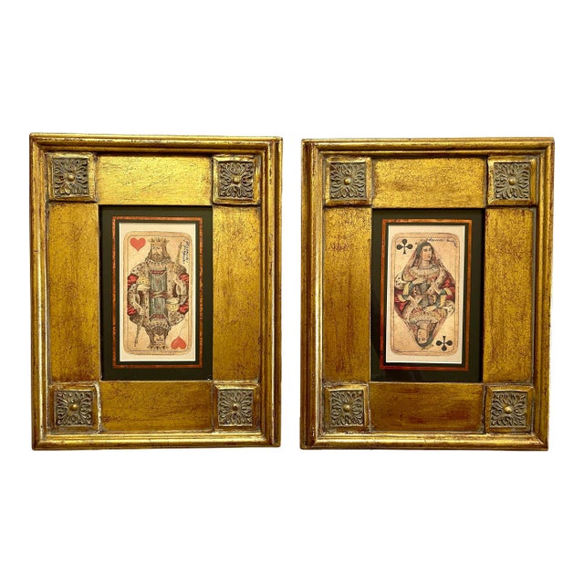 Pair of 19th C. French Playing Cards Framed For Sale