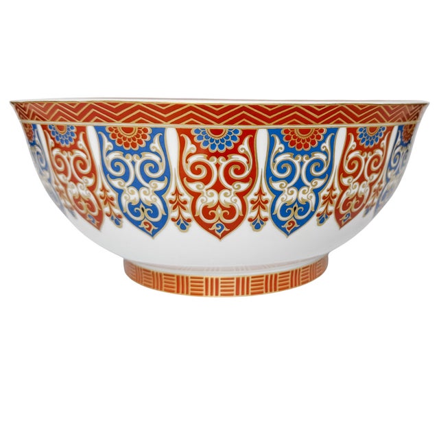 1960s Vintage Kaiser Germany "Ming" Imari Style Porcelain Centerpiece Bowl For Sale - Image 5 of 9