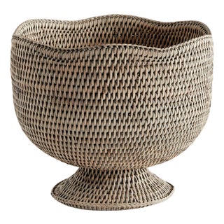 Burma Rattan Footed Cachepot For Sale