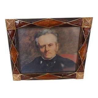 Crystal & Enamel Rust Colored Jay Strongwater Frame For Sale