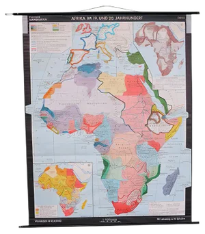 School Wall Map of Africa by Leisering & Schulze for Velhagen & Klasing, 1950s