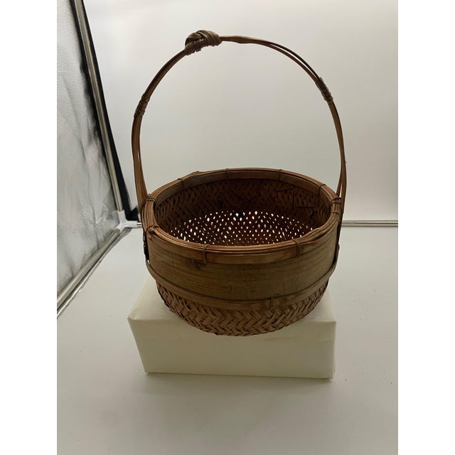 Wood Vintage 20th Century Asian Ikebana Flower Basket For Sale - Image 7 of 13