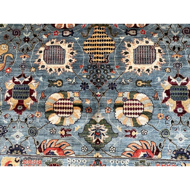 Hand-Knotted Afghan Suzani Chobi Wool Area Rug - 8'11" X 11'11" For Sale - Image 11 of 13