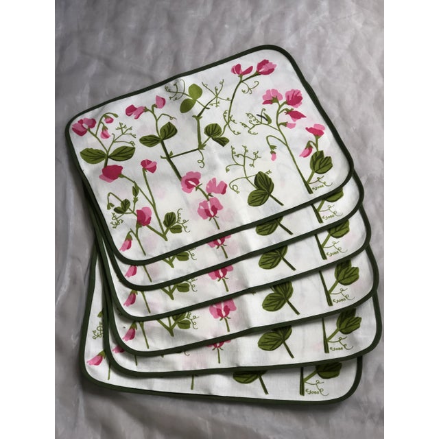 Floral Fabric Placemats Set of 6 For Sale - Image 9 of 13