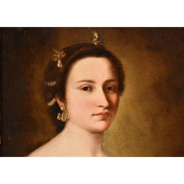 Mid 18th Century Workshop of Anton Raphael Mengs, Portrait of a Young Girl, 1750, Oil on Canvas, Framed For Sale - Image 5 of 15