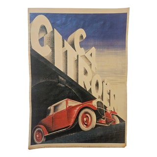 Art Deco Citroen Automobile Advertising Poster, 1930s For Sale