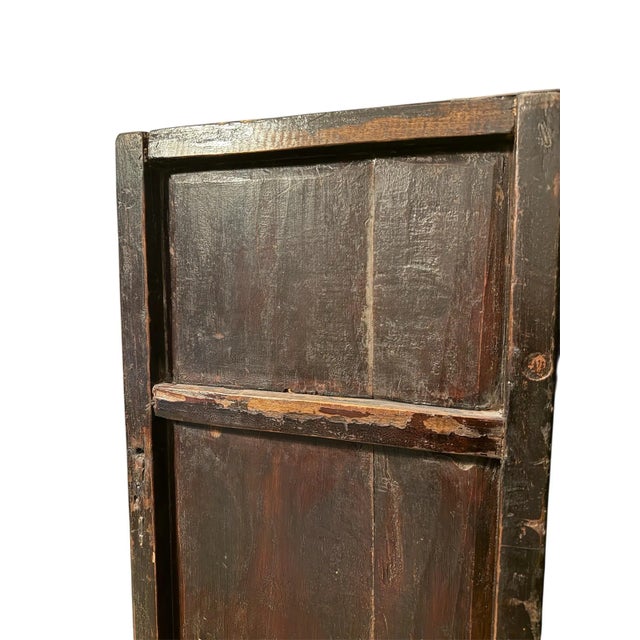 Black 19th Century Chinese Black Lacquered Scholars Cabinet Armoire For Sale - Image 8 of 9