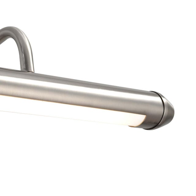 Mid-Century Modern Bradley Bar Wall Light - Satin Nickel Body Steel, Plug-In For Sale - Image 3 of 8
