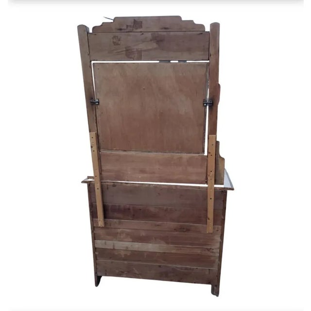 Edwardian Bureau Secretary 4 Drawers Chest With Original Mirror, Circa 1920s For Sale - Image 10 of 11