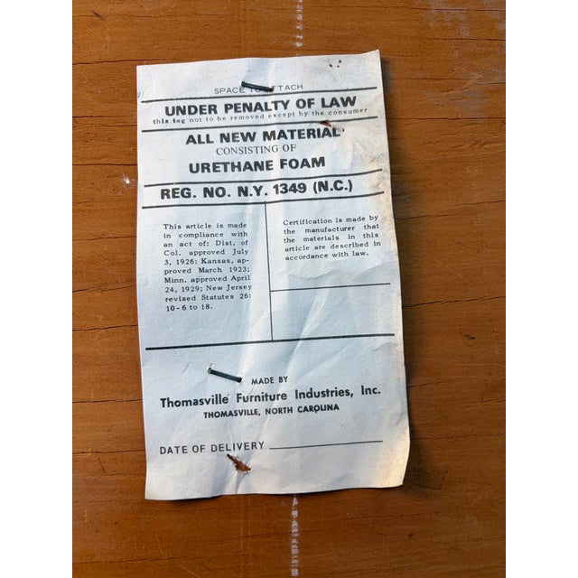 Set of Six Mid-Century Upholstered Walnut Dining Chairs by Thomasville For Sale - Image 13 of 17