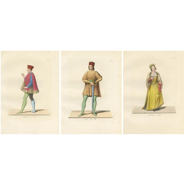 Renaissance Portraits of the Lord of Rimini and Vitelleschi and Duchess, 1845, Paper, Set of 3 For Sale
