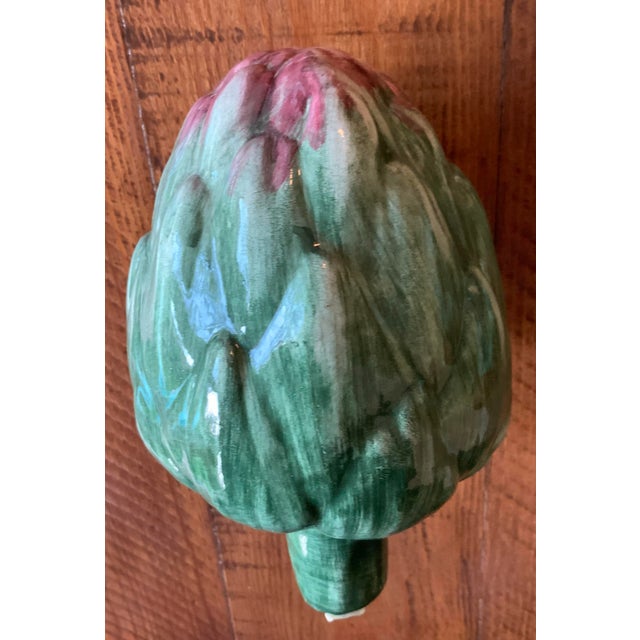 Mid 20th Century Vintage Trompe‑L’Oeil Majolica Hand Painted Faux Vegetables From Italy. Set of 6 for French Country, Cottage Core, English and Italian Decor For Sale - Image 5 of 11