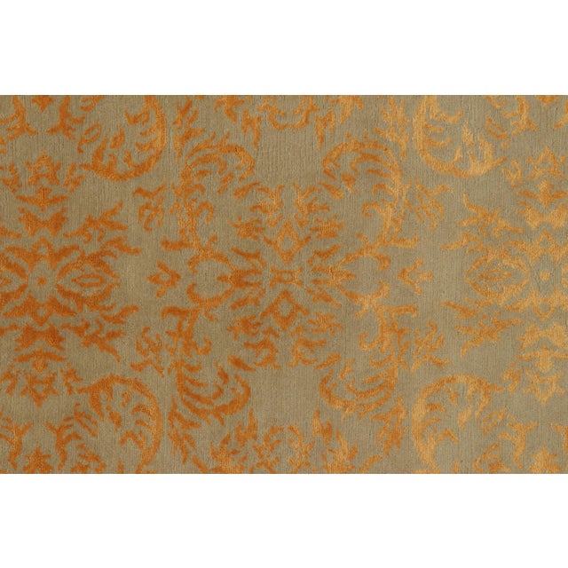 Rug & Kilim Rug & Kilim’s European Style Rug in Gold and Green Arabesque Pattern For Sale - Image 4 of 10