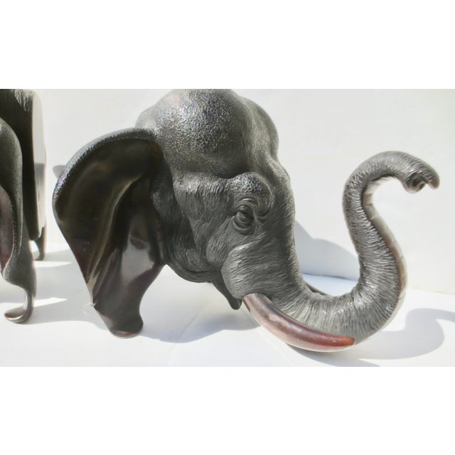 1920s Japanese Bronze Elephant Bookends For Sale - Image 5 of 8