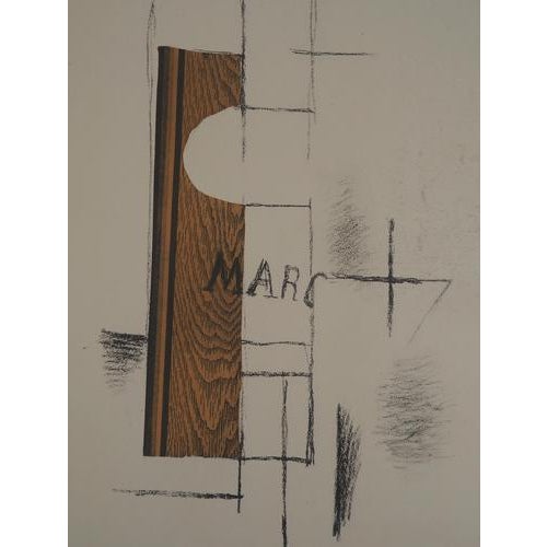 Georges Braque (1882-1963) Marc's bottle Color stencil On thick paper, 24 x 31 cm Printed at the Mourlot Workshops (Paris,...