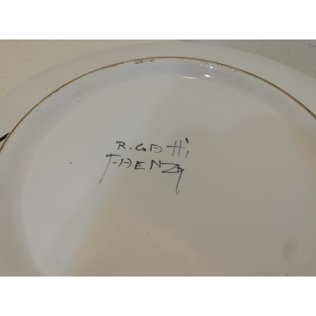 Blue Hand-Painted Display Plate from Riccardo Gatti, Italy, 1950s For Sale - Image 8 of 9