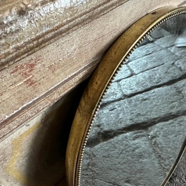 Mid-Century Modern 1960s Giò Ponti Style Mid-Century Modern Brass Italian Oval Wall Mirror For Sale - Image 3 of 9