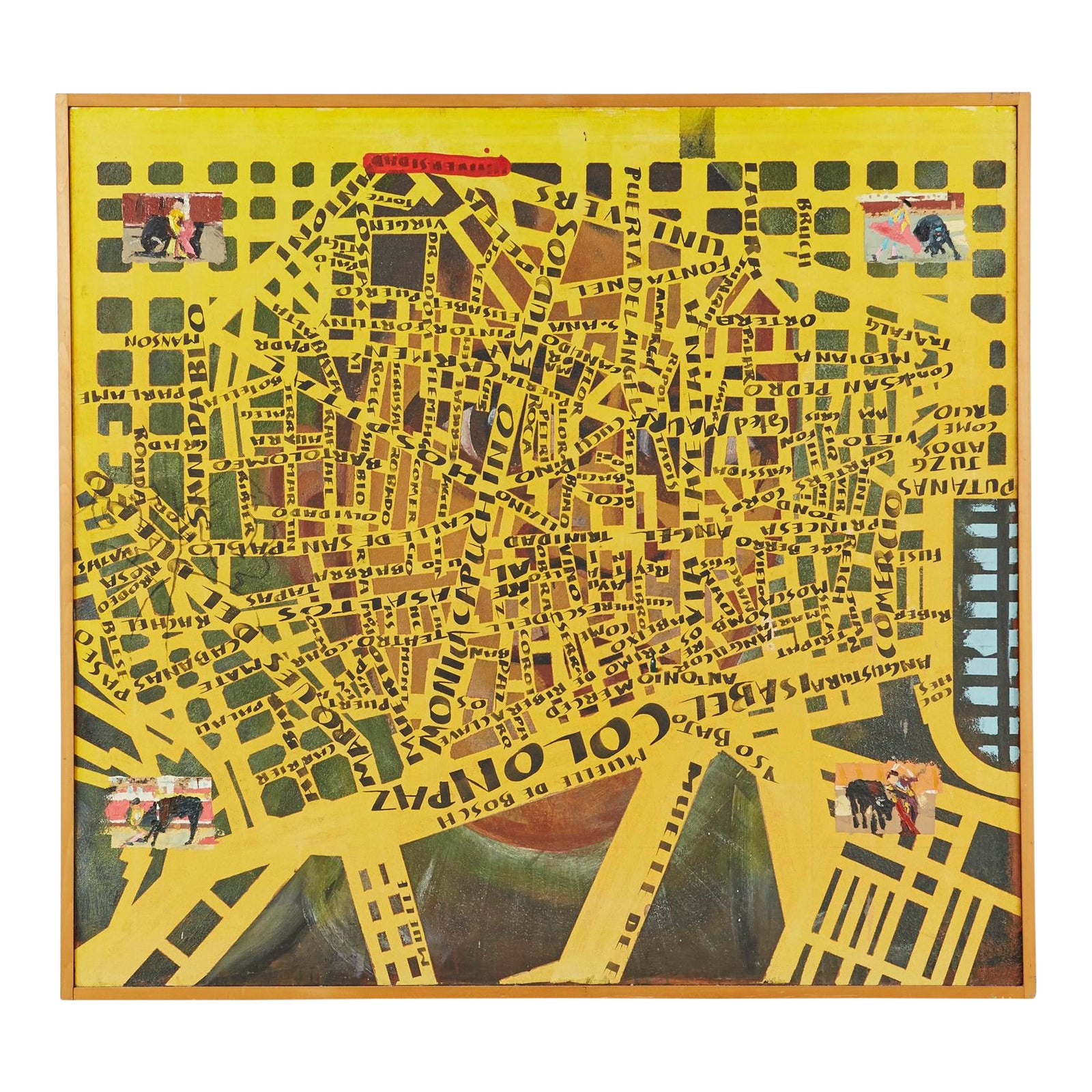 Vintage Oil Painting Of Madrid Spain By Paul Merrill