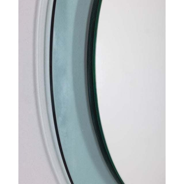 Mid-Century Modern Vintage Italian Round Wall Mirror in Smoked Glass, 1970s For Sale - Image 3 of 7