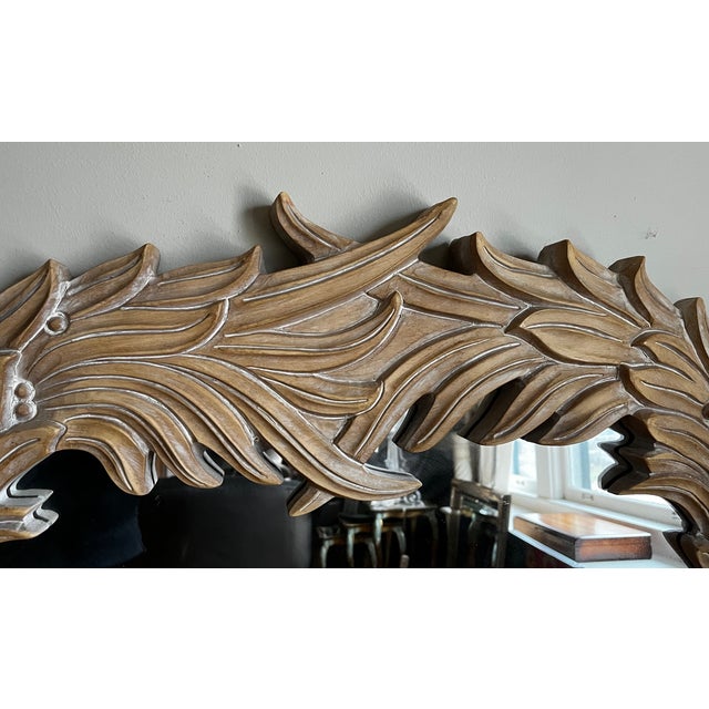 Serge Roche Style Palm Beach Frond Leaf Carved Mirror For Sale In Saint Louis - Image 6 of 9