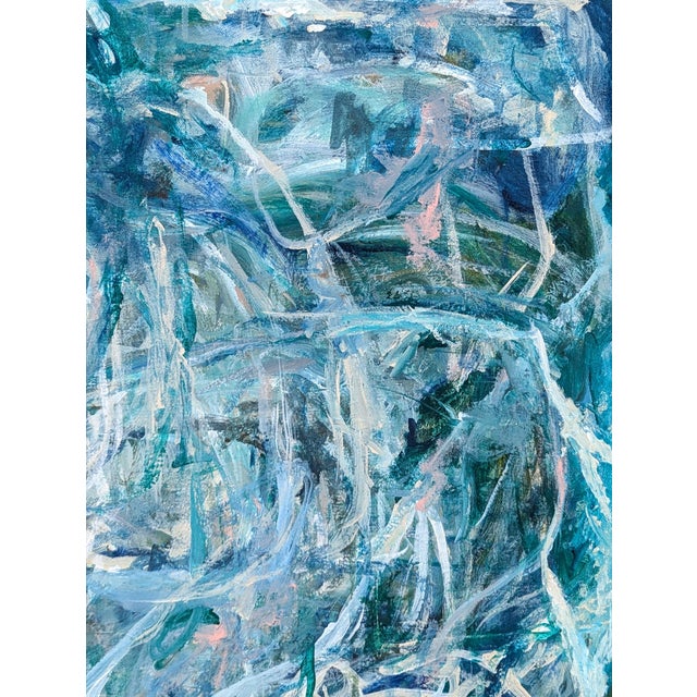 2020s Kristi Haines Herman “Helping You Say Goodbye To Me” Contemporary Gestural Blue Abstract Painting, 2024 For Sale - Image 5 of 10