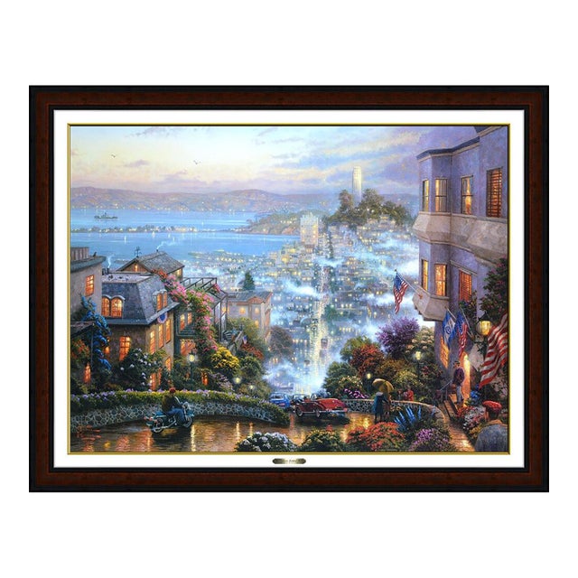 Late 20th Century San Francisco Lombard Street, Thomas Kinkade For Sale
