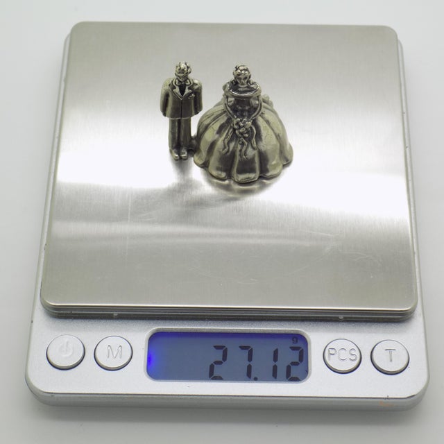 Silver Vintage Italian Silver 800 Bride and Groom Figurine, 1970s For Sale - Image 8 of 11