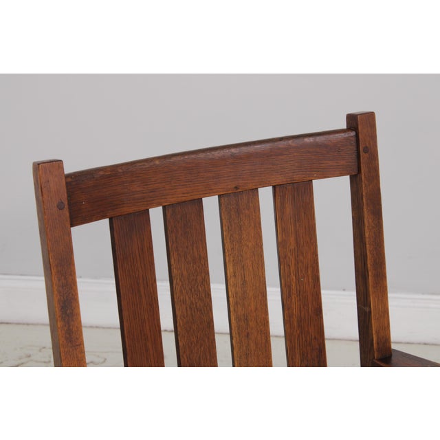 Wood Antique L & j.g. Stickley Mission Oak Rocking Chair For Sale - Image 7 of 18