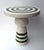 Ceramic Contemporary Pair of Green and White Ceramic Stripe Side Tables. Italy For Sale - Image 7 of 12