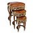 French Nesting Side Tables Set of 3 With Hand-Gilded Gold Leaf Details & Solid Wood Construction For Sale
