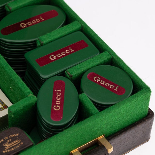 Vintage 20th Century Italian Travel Poker Set from Gucci, 1970 For Sale - Image 3 of 16
