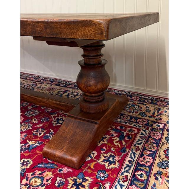 Antique French Dining Farmhouse Monk Refectory Monastery Table Baluster Pedestal For Sale - Image 11 of 18