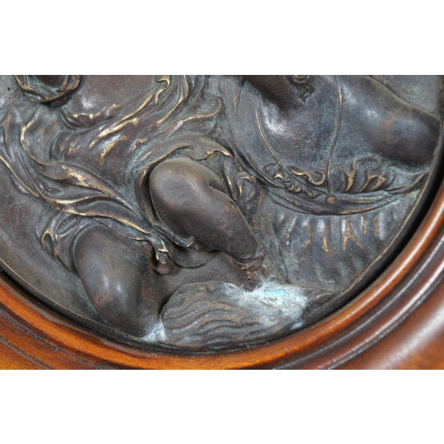 Theodore Alexander Walnut Bronze Bas Relief Calmady Children Plaque 11" For Sale - Image 10 of 11