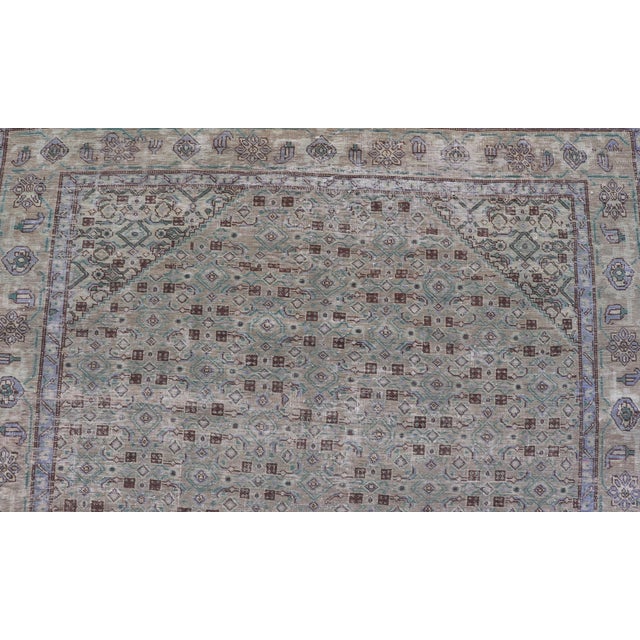 Vintage Persian Tabriz Rug With Floral Medallion in Earthy Tones With Brown For Sale - Image 10 of 13